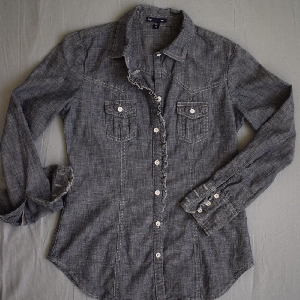 Gap Women's Fitted Ruffle Shirt